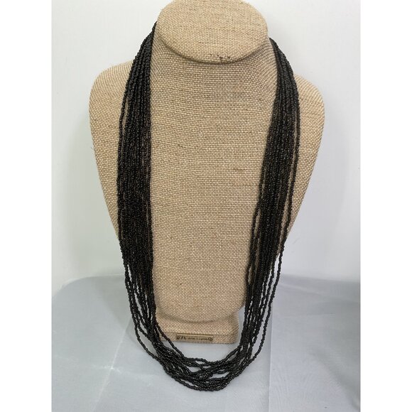 Black Beaded Necklace & Earring Set By Paparazzi - Picture 3 of 7